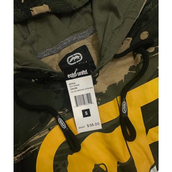 Ecko Unltd Men's Hoodie T-Shirt Broad Stroke Camo Sleeveless Tee in Olive Camo - Picture 2 of 4